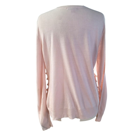 New York & Company Pink Ruffle Cardigan Size XL - Picture 4 of 9